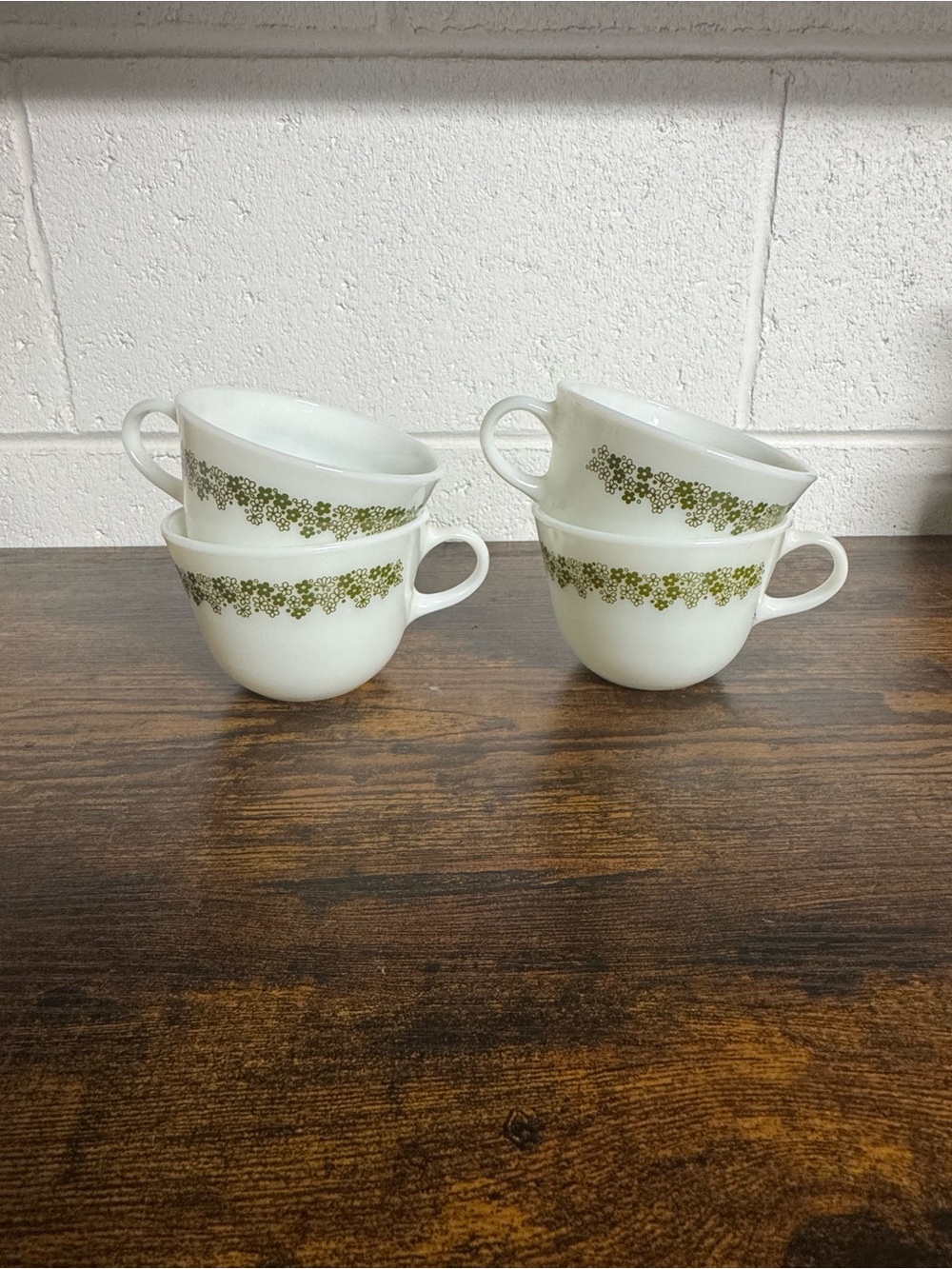 Pyrex Corning crazy daisy tea coffee cup - Set of 4